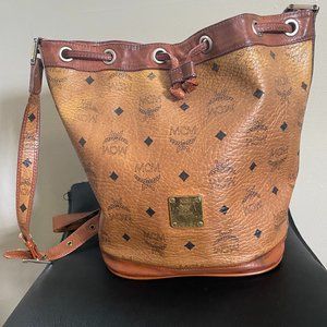 Vintage MCM Visetos Coated Canvas Bucket Bag